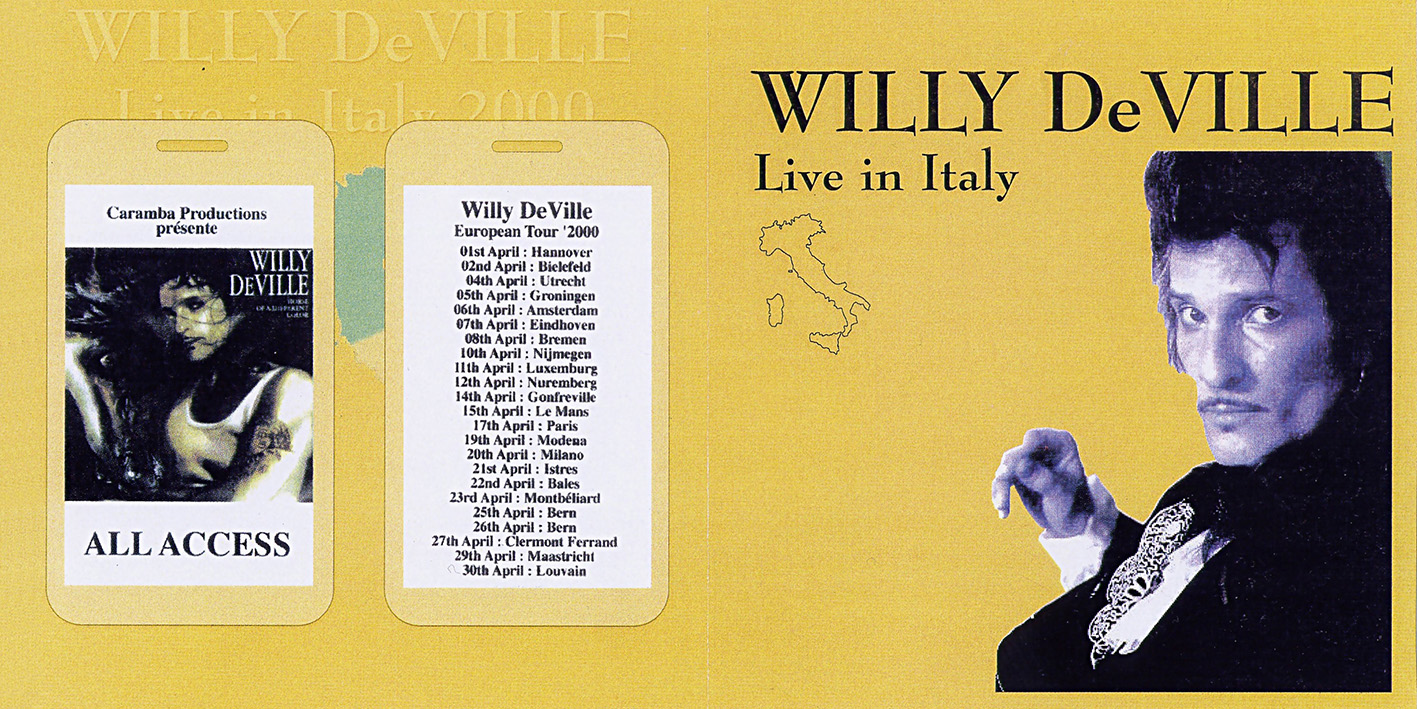 willy deville cd live in italy in april 2000 cover out